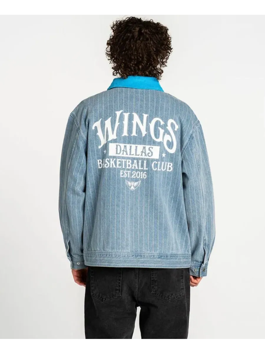 Джинсовая куртка-бомбер с полноценной застежкой-молнией Dallas Wings Conductor The Wild Collective — изображение 3 из 3