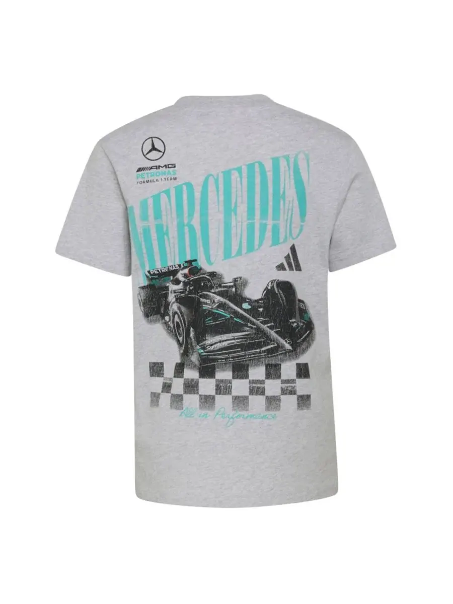 Футболка с принтом Mercedes-AMG Petronas F1 Team All In Performance adidas — изображение 2 из 3, серый