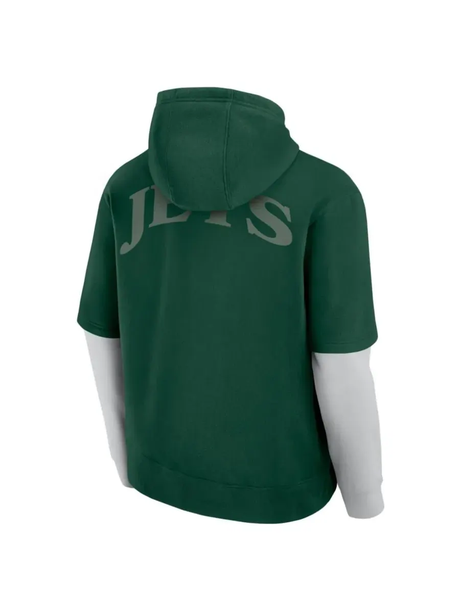 Толстовка на молнии с капюшоном New York Jets Sleek Elements Fanatics — изображение 4 из 5, зеленый