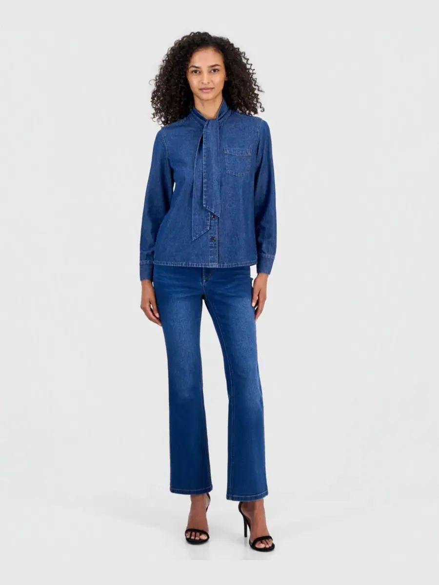 Блуза с завязками и длинным рукавом Anne Klein, Aries Wash — изображение 4 из 4