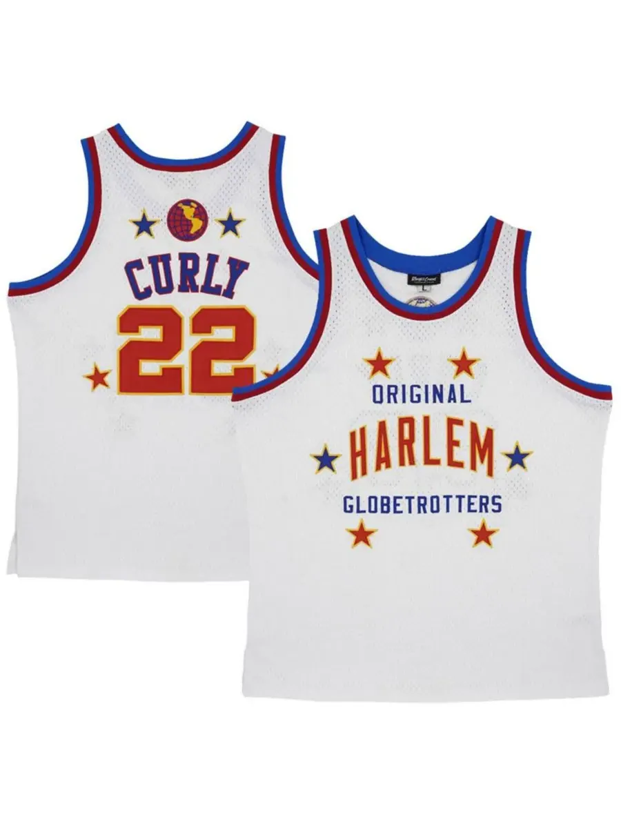 Rings & Crwns Мужская белая футболка Curly Neal Harlem Globetrotters в стиле ретро Swingman — белый