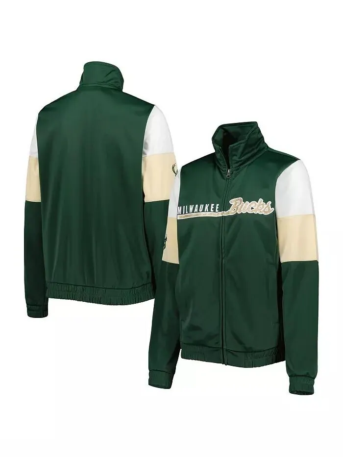 Женская спортивная куртка с молнией во всю длину Hunter Green Milwaukee Bucks Change Up G-Iii 4Her — изображение 1 из 3