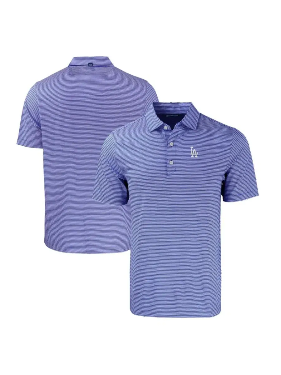 Поло с длинным рукавом Forge Eco Double Stripe Stretch Los Angeles Dodgers Cutter & Buck