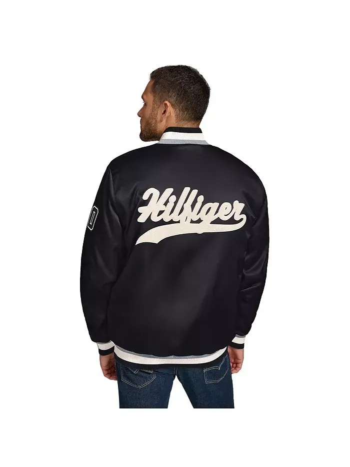 Мужская черная атласная куртка Las Vegas Raiders Dante на полной застежке-молнии Tommy Hilfiger — изображение 2 из 3