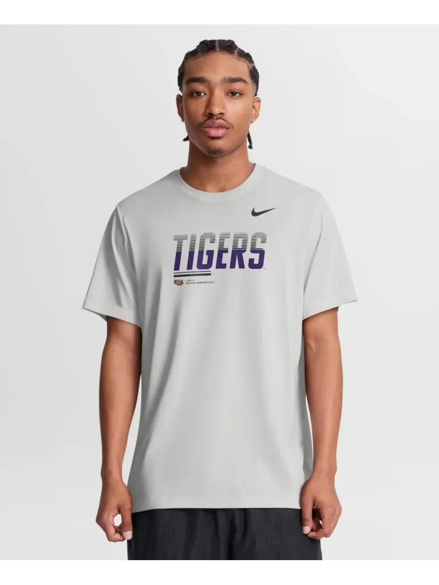 Футболка Nike Dri-FIT с принтом Sideline Legend, LSU Tigers — изображение 5 из 5, серый