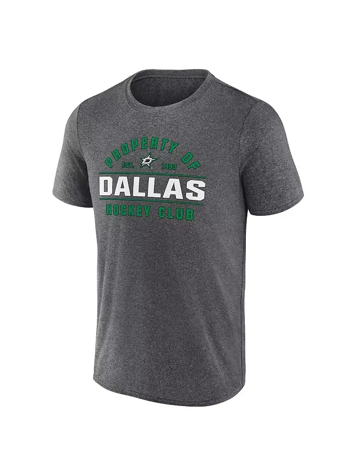 Мужская футболка Heather Charcoal Dallas Stars Property of Fanatics — изображение 2 из 3