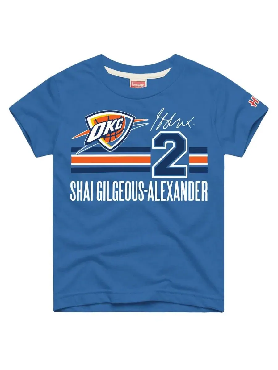 Футболка с длинным рукавом Shai Gilgeous-Alexander Remix Signature Name Number Tri-Blend Homage