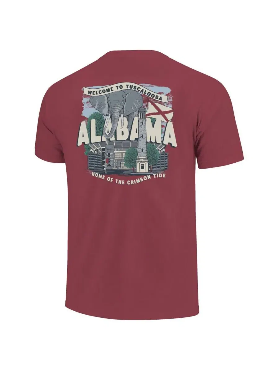 Футболка с принтом Hyperlocal Campus Scene, Alabama Crimson Tide Image One — изображение 3 из 3, красный