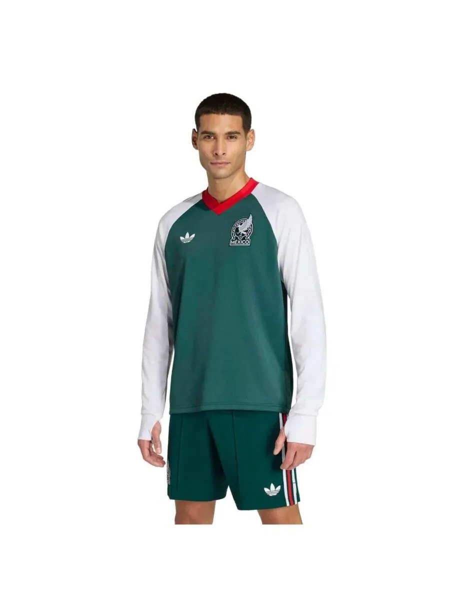 Тренировочная футболка с длинным рукавом Mexico National Team 2026 World Cup Pre-Match Away adidas