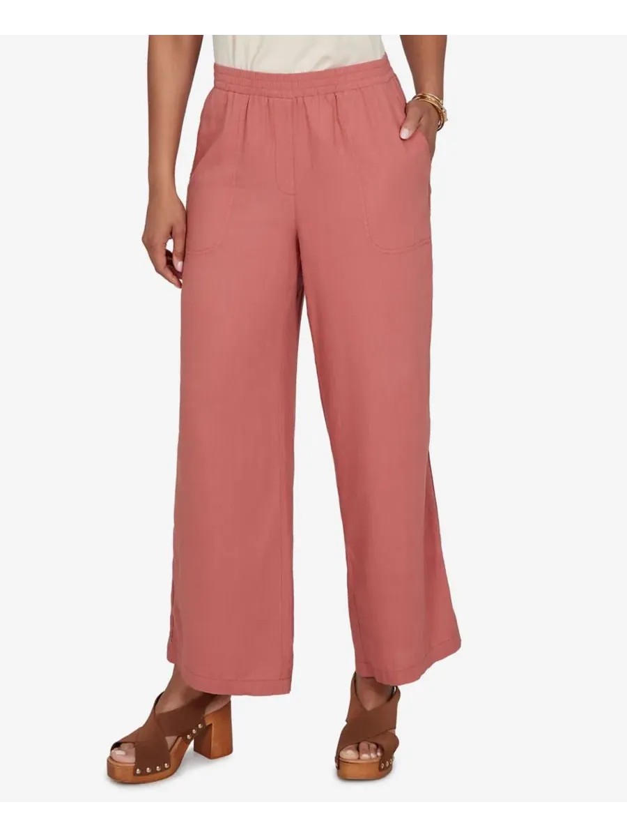Брюки с кружевной отделкой, модель Petite Lace Trim Lightweight Pull-On Pants Ruby Rd., Terra Cotta