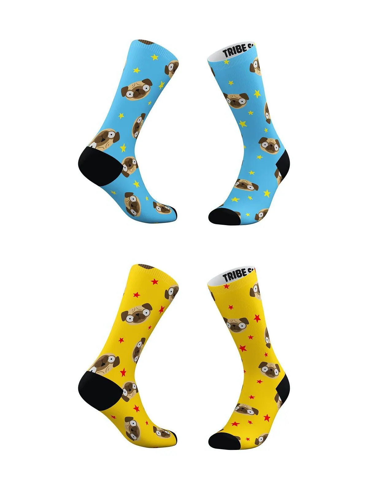 Мужские и женские носки Pugmoji, набор из 2 шт. Tribe Socks