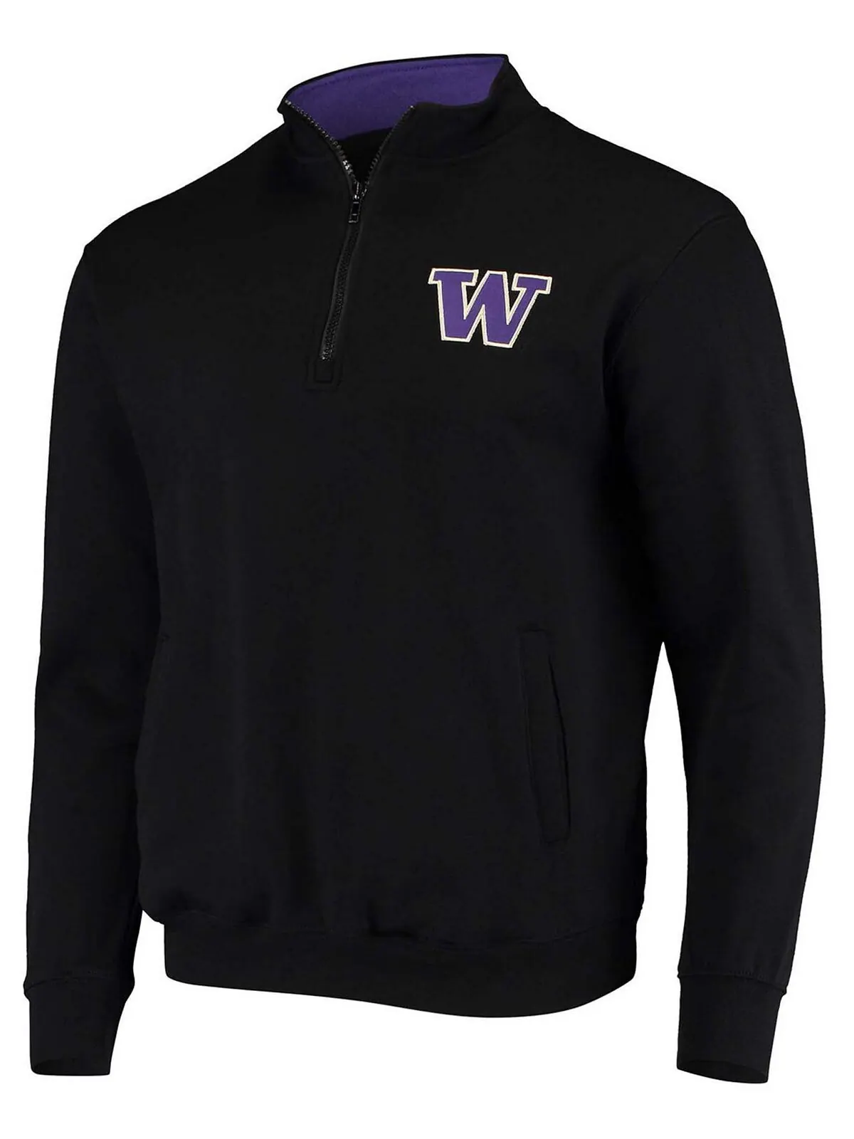 Мужская черная куртка washington huskies tortugas logo с молнией на четверть Colosseum — изображение 3 из 3, черный