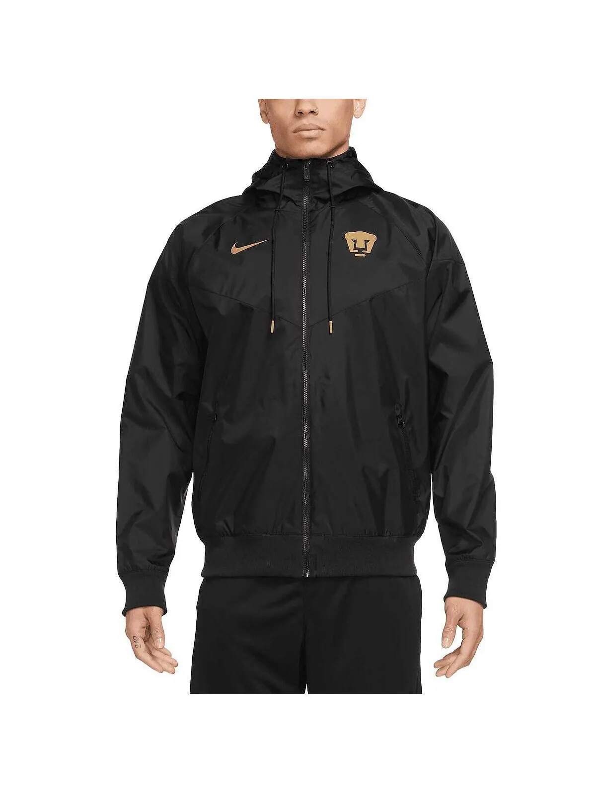 Мужская черная куртка с молнией во всю длину реглан Pumas Windrunner Nike — изображение 2 из 3, черный