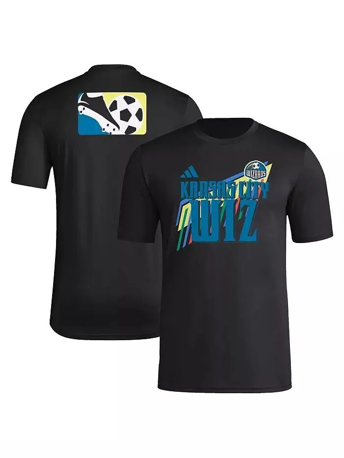 Мужская черная футболка Sporting Kansas City 2024 MLS Jersey Hook Pre-Match adidas