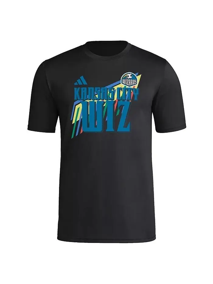Мужская черная футболка Sporting Kansas City 2024 MLS Jersey Hook Pre-Match adidas — изображение 3 из 3