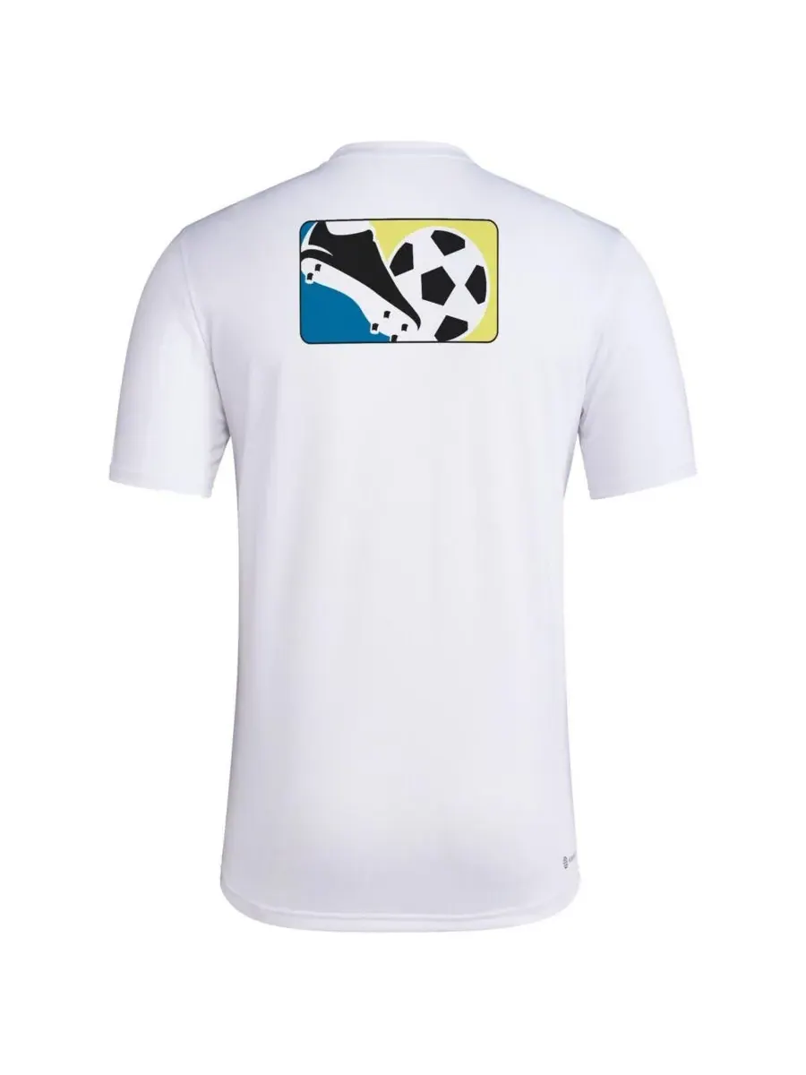 Adidas Мужская белая футболка Sporting Kansas City 2024 с креплением для крючка, предматчевая — изображение 2 из 3, белый