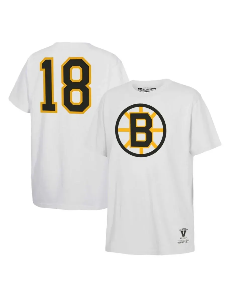 Футболка с именем и номером игрока команды Boston Bruins (для мальчиков и девочек) Mitchell & Ness