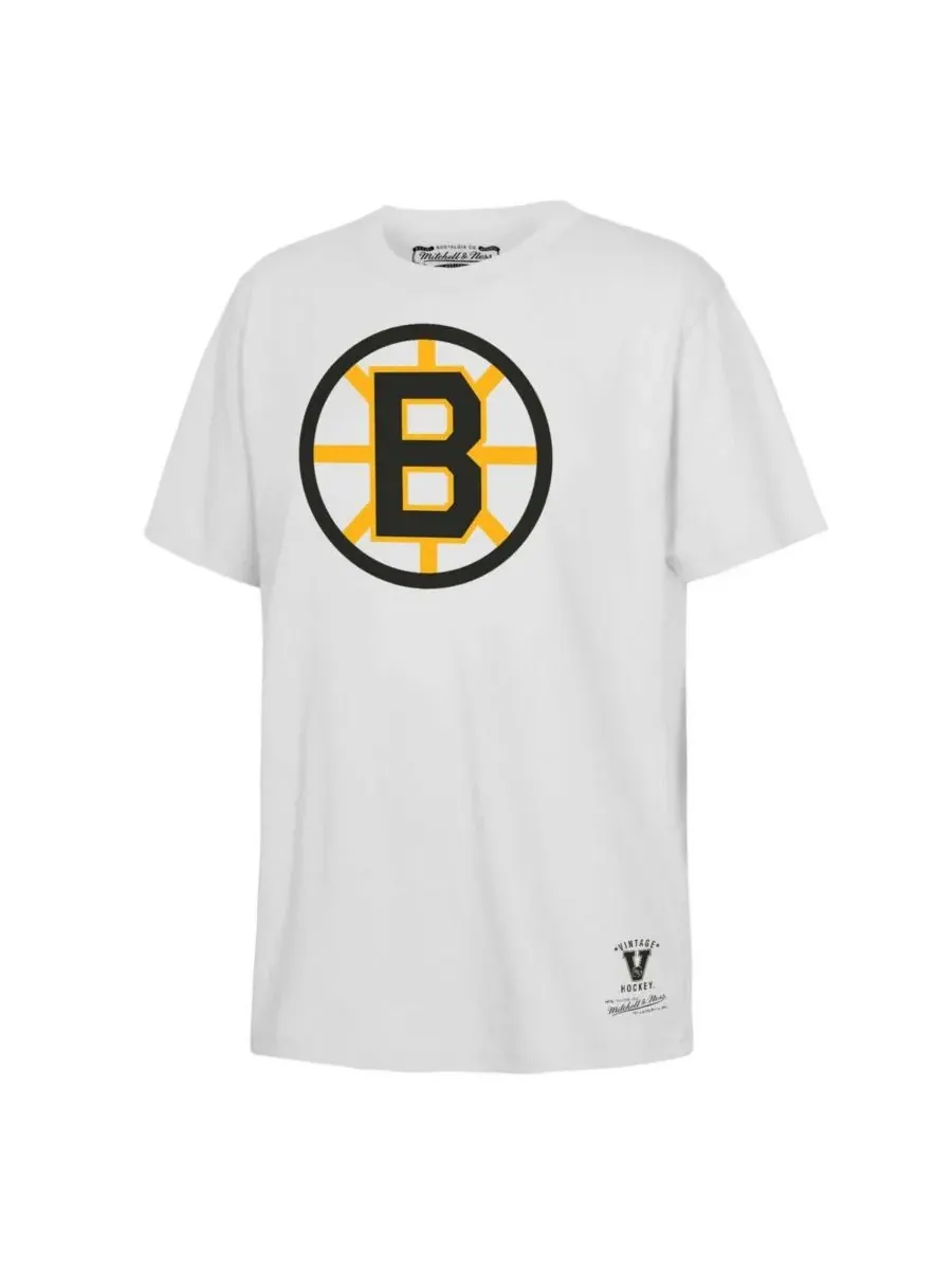 Футболка с именем и номером игрока команды Boston Bruins (для мальчиков и девочек) Mitchell & Ness — изображение 2 из 3