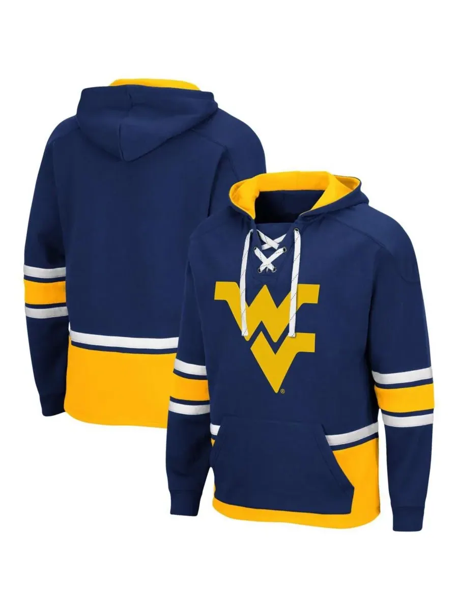 Мужская толстовка с капюшоном West Virginia Mountaineers на шнуровке 3.0 Colosseum — изображение 1 из 6, темно-синий