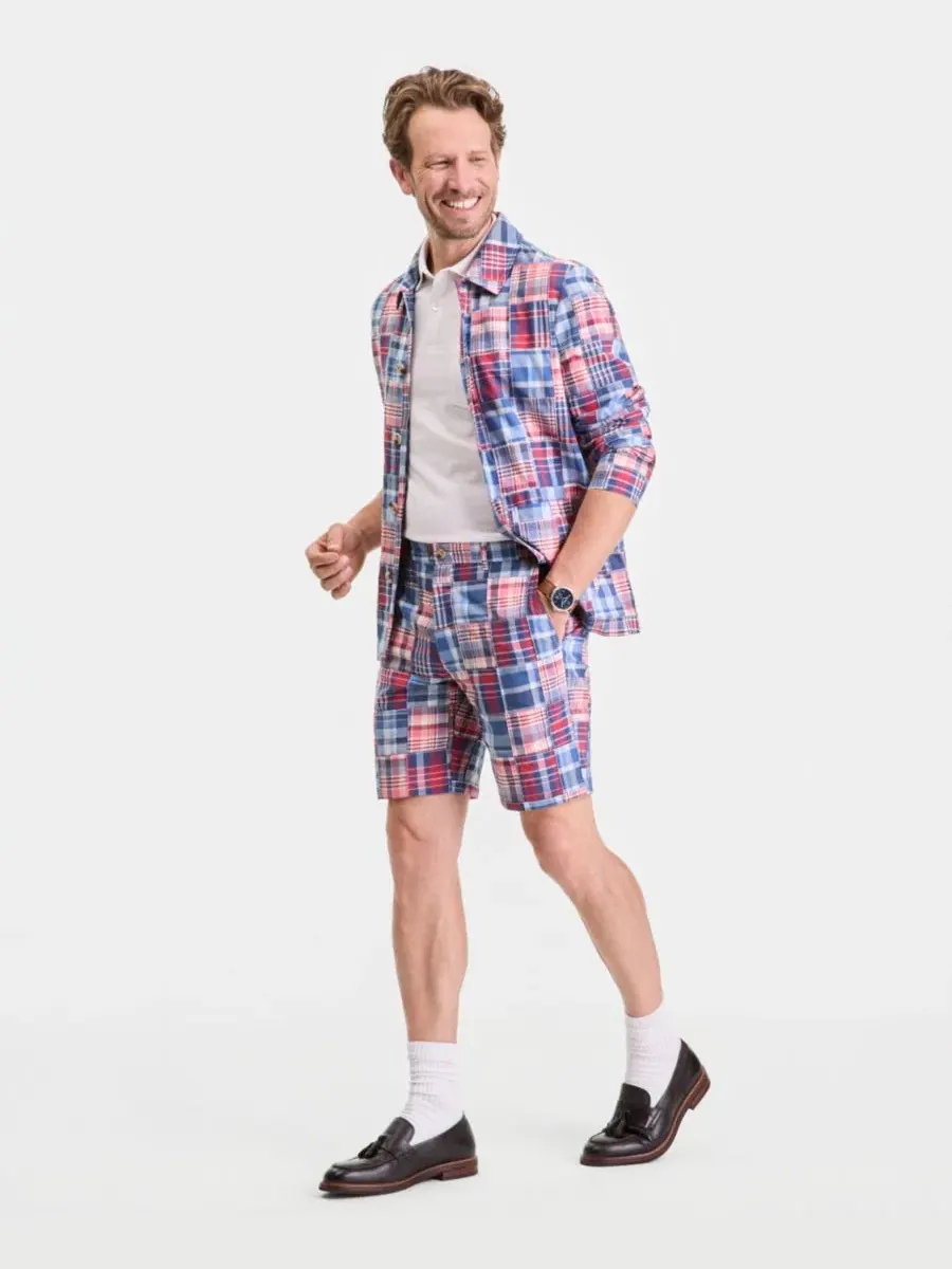 Мужская рубашка-пиджак в стиле «Мадрас» Club Room, Piece Block Plaid Yd - Pale Spring — изображение 2 из 5