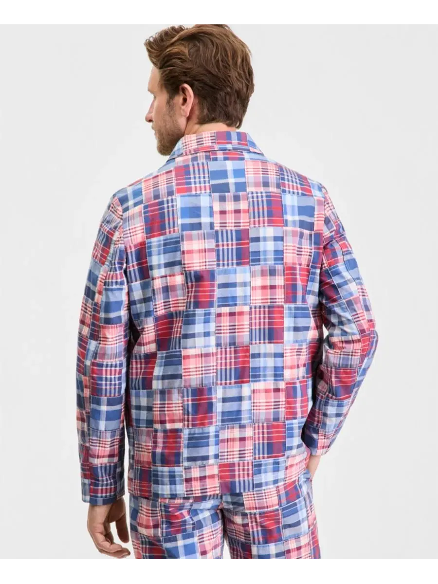 Мужская рубашка-пиджак в стиле «Мадрас» Club Room, Piece Block Plaid Yd - Pale Spring — изображение 4 из 5