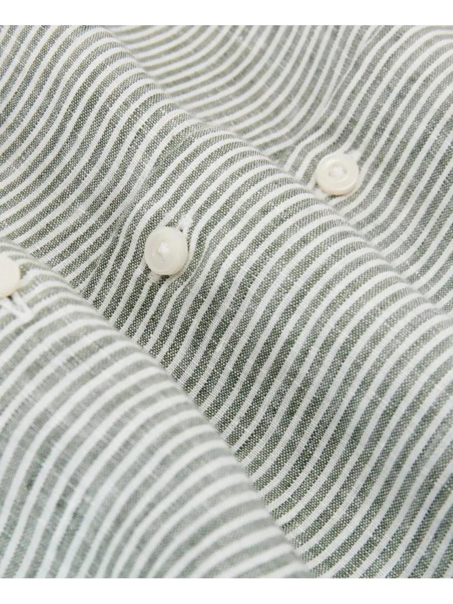 Рубашка с отложным воротником Ruban Stripe Linen REISS — изображение 4 из 5