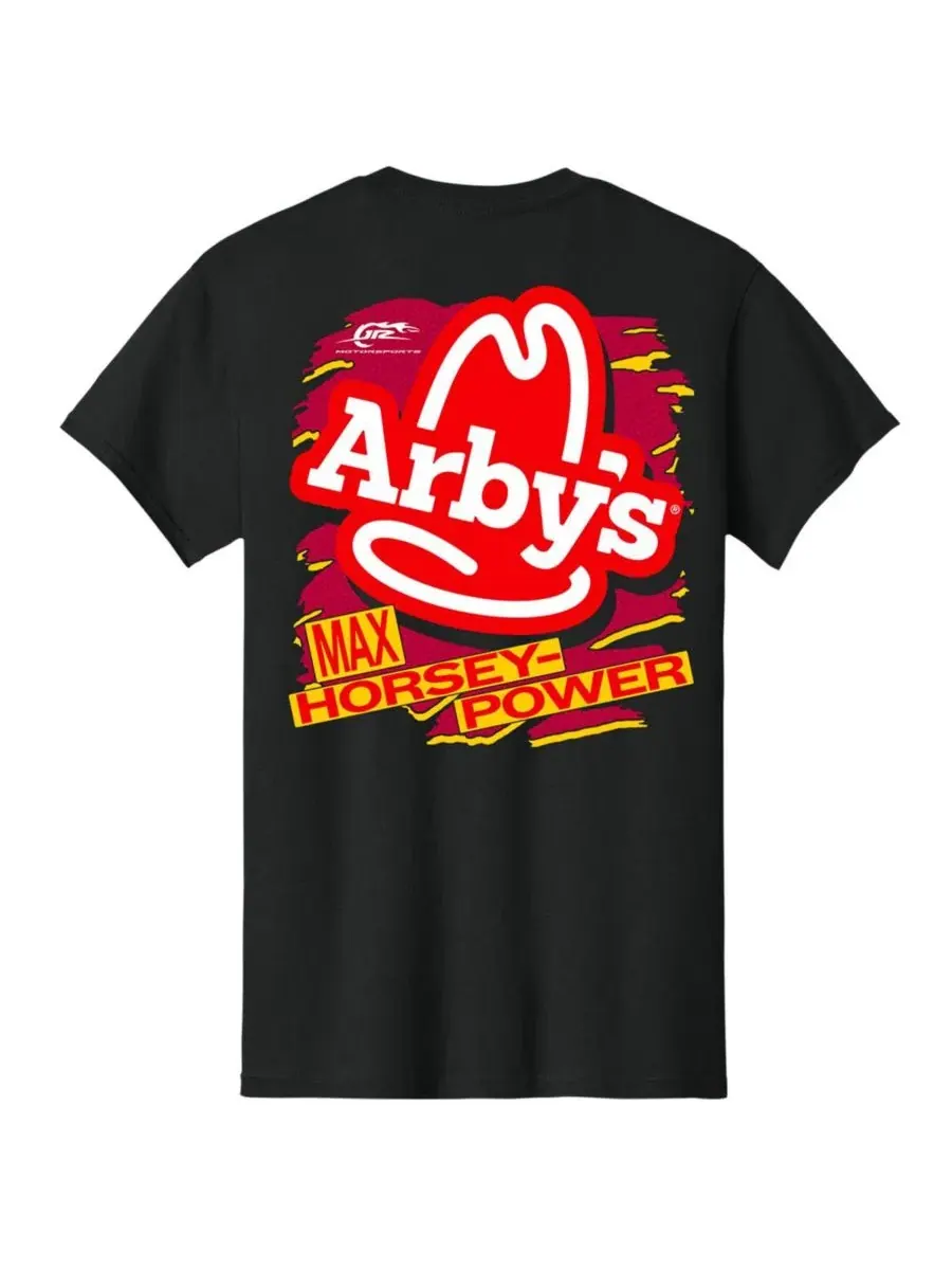 Мужская черная футболка Carson Kvapil Arby's Jr Motorsports Official Team Apparel — изображение 3 из 3, черный