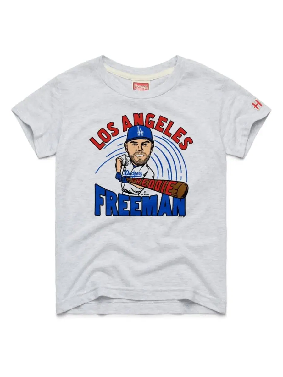 Футболка с принтом Freddie Freeman Ash Los Angeles Dodgers Homage