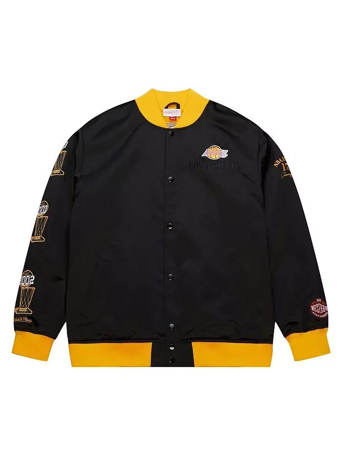 Мужская черная куртка Los Angeles Lakers Hardwood Classics Team OG 3.0 на молнии, облегченная, из — изображение 3 из 5