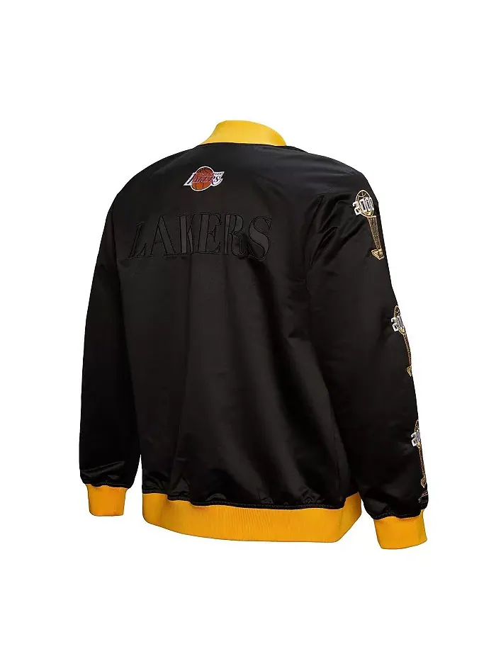 Мужская черная куртка Los Angeles Lakers Hardwood Classics Team OG 3.0 на молнии, облегченная, из — изображение 4 из 5