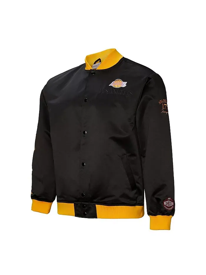 Мужская черная куртка Los Angeles Lakers Hardwood Classics Team OG 3.0 на молнии, облегченная, из — изображение 5 из 5