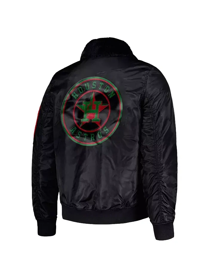 Мужская куртка x Ty Mopkins Black Houston Astros Black History Month на молнии, атласная Starter — изображение 3 из 4