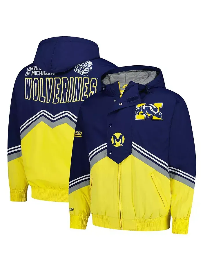 Мужская ветровка Michigan Wolverines Throw It Back Retro с полной застежкой-молнией в цветах