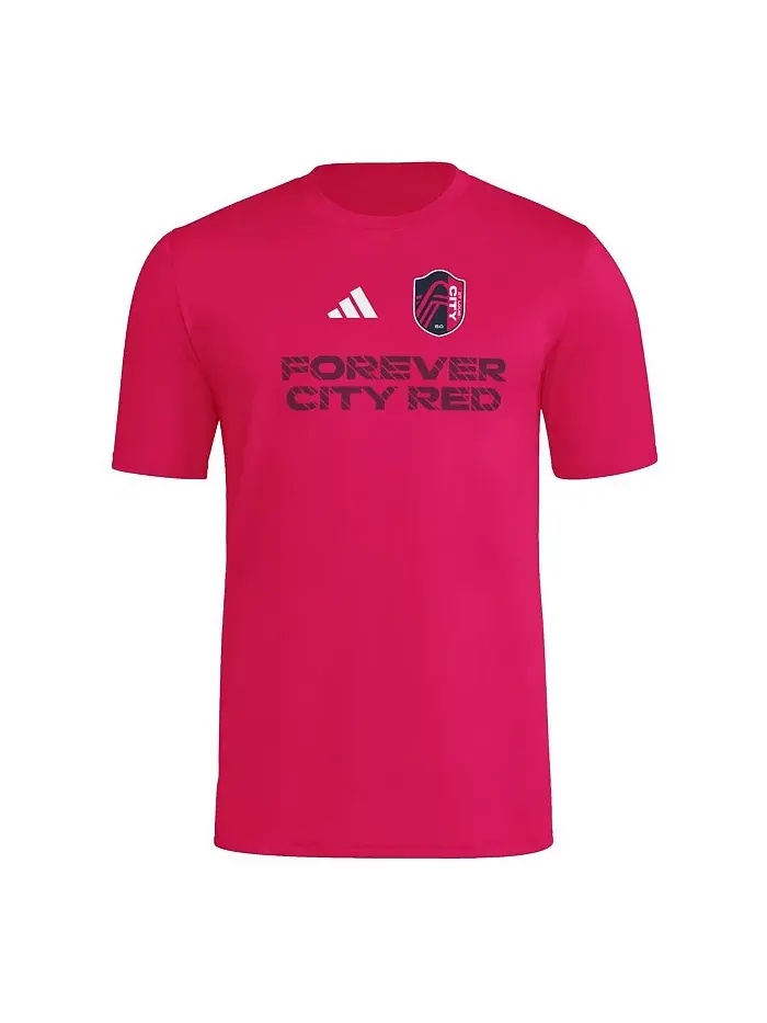 Мужская футболка St. Louis City SC 2025 розового цвета с технологией AEROREADY и крючком adidas — изображение 2 из 3