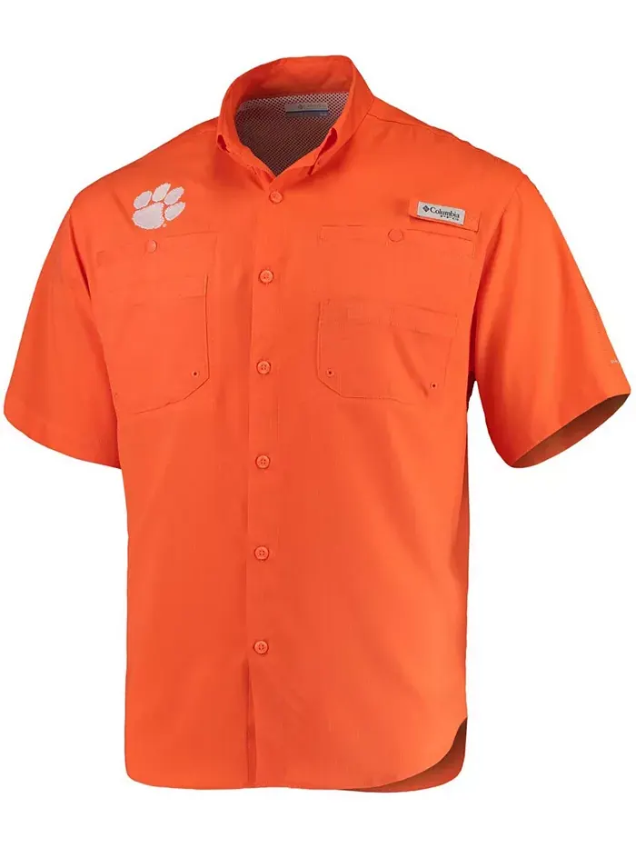 Мужская оранжевая рубашка Clemson Tigers Tamiami Columbia
