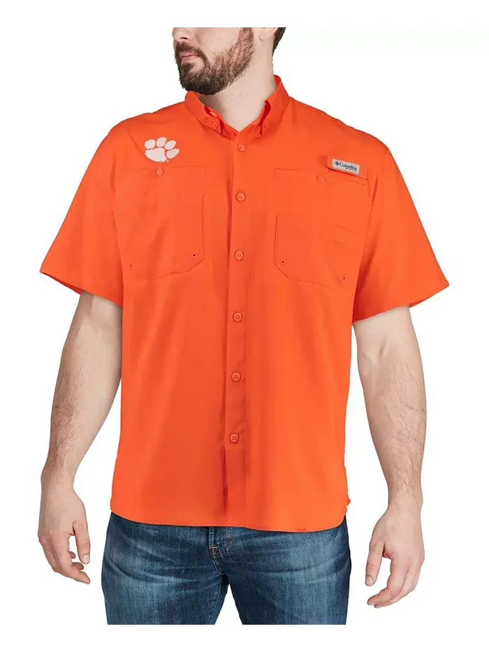 Мужская оранжевая рубашка Clemson Tigers Tamiami Columbia — изображение 4 из 4