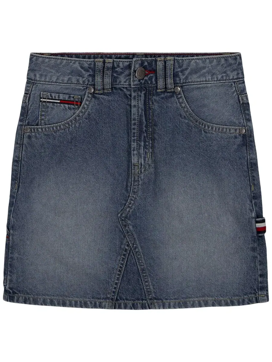 Джинсовая юбка-карго с молотковой петлей Tommy Hilfiger, Dekalb Wash