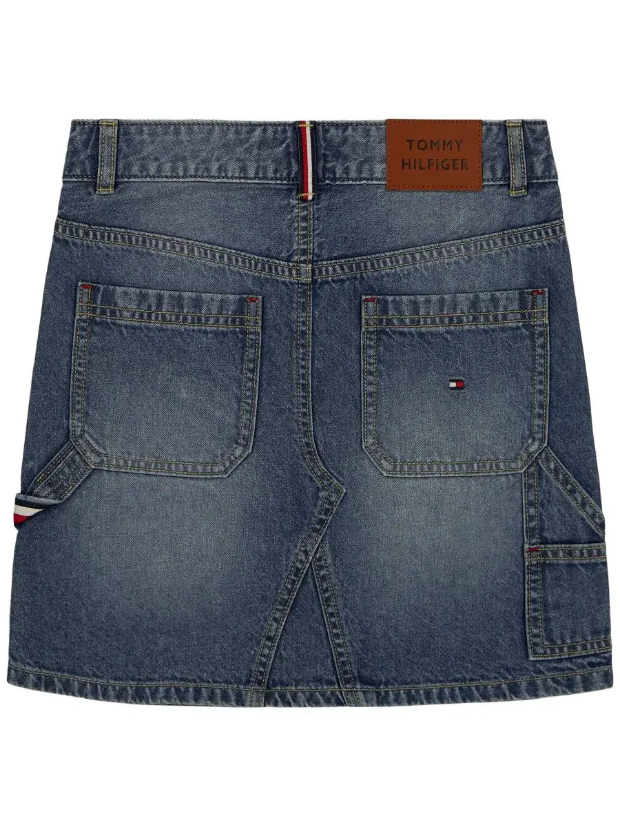 Джинсовая юбка-карго с молотковой петлей Tommy Hilfiger, Dekalb Wash — 2