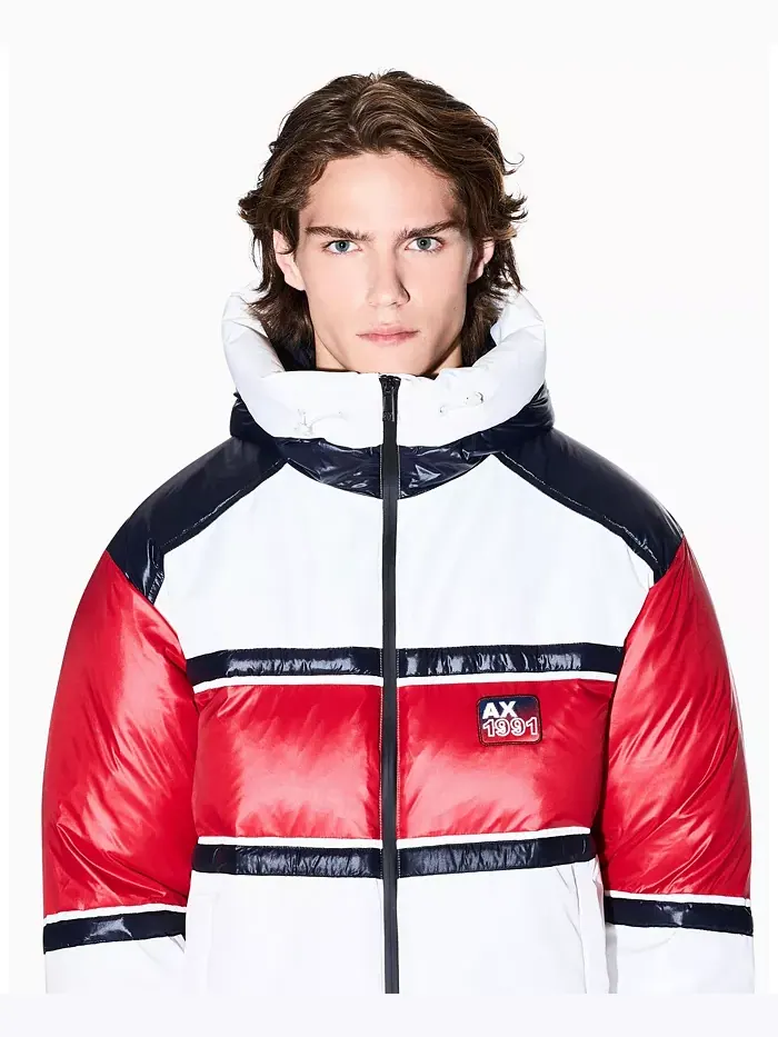 Мужская куртка-пуховик с цветными блоками A|X Armani Exchange — изображение 3 из 5