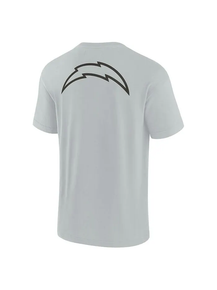 Мужская и женская серая супермягкая футболка Los Angeles Chargers с коротким рукавом Fanatics — изображение 2 из 3, серый