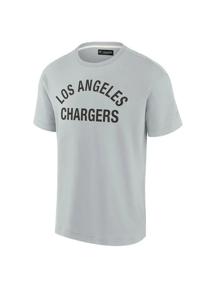 Мужская и женская серая супермягкая футболка Los Angeles Chargers с коротким рукавом Fanatics — изображение 3 из 3, серый