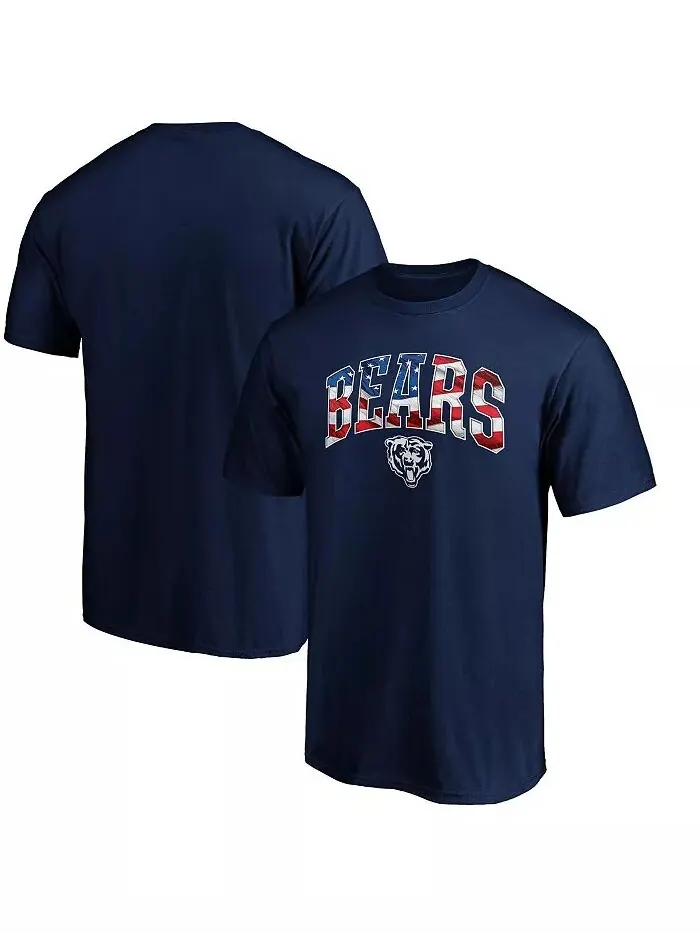 Футболка мужская темно-синяя Chicago Bears Banner Wave Logo Fanatics — изображение 2 из 3