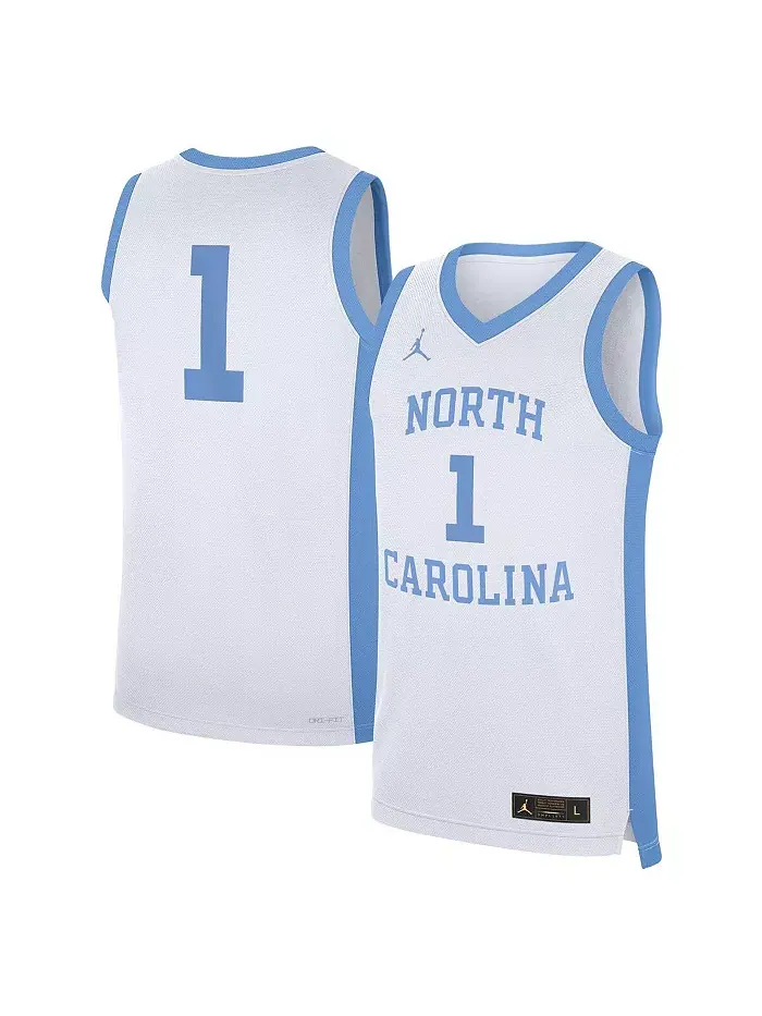 Мужская реплика альтернативной футболки North Carolina Tar Heels, белая, модель 1 Jordan