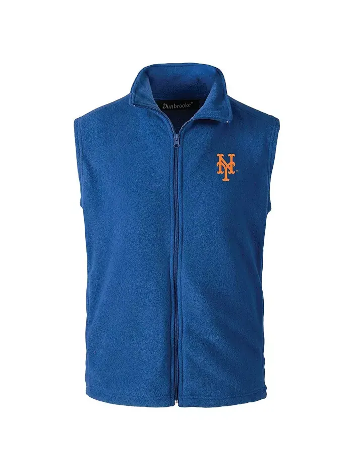 Мужской жилет Royal New York Mets с застежкой-молнией Dunbrooke