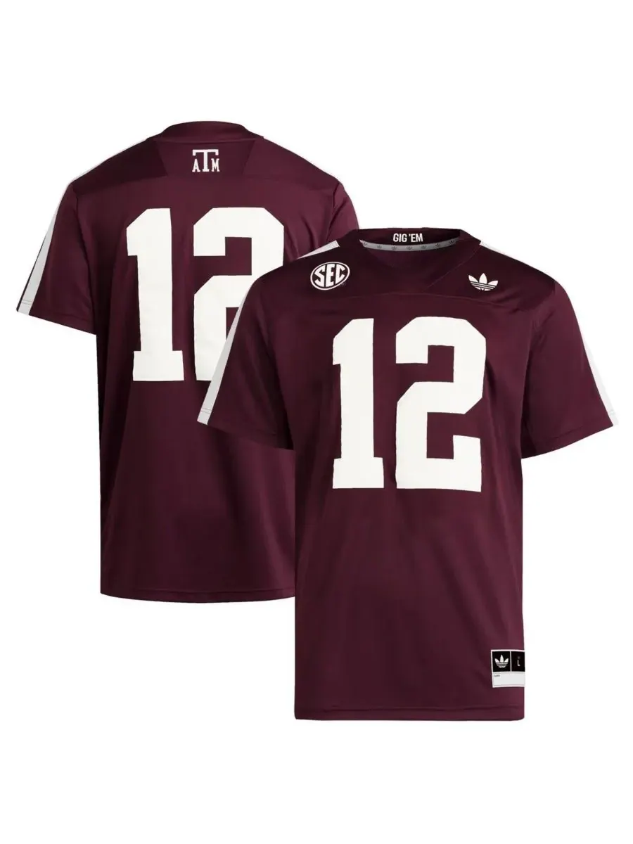 Adidas Мужская футболка Texas A&M Aggies Premier Strategy, размер 12