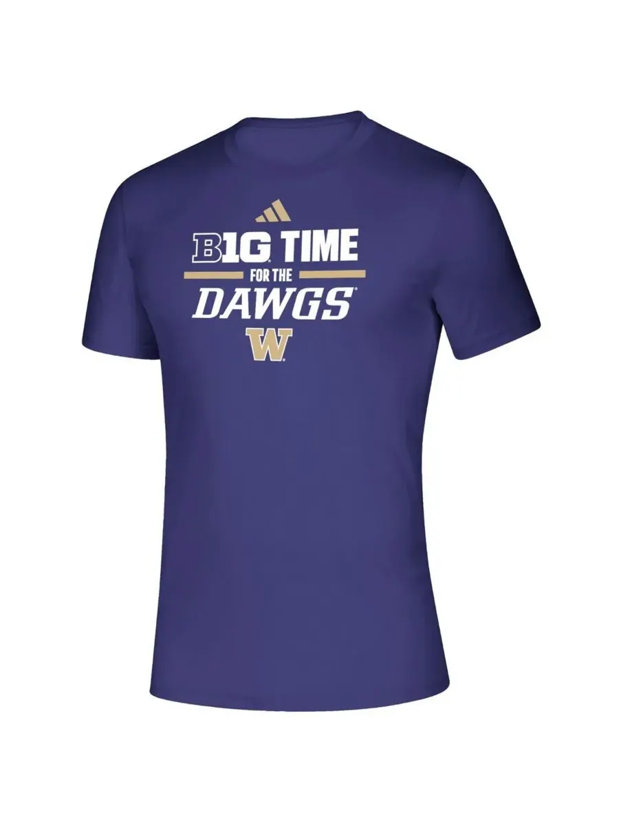 Adidas Мужская фиолетовая футболка Washington Huskies B1G Time for the Dawgs — изображение 2 из 3, фиолетовый