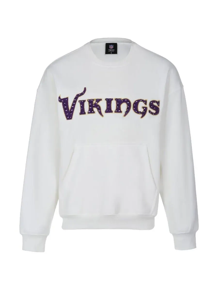 Cuce Женская белая толстовка Minnesota Vikings из синели с украшениями — белый