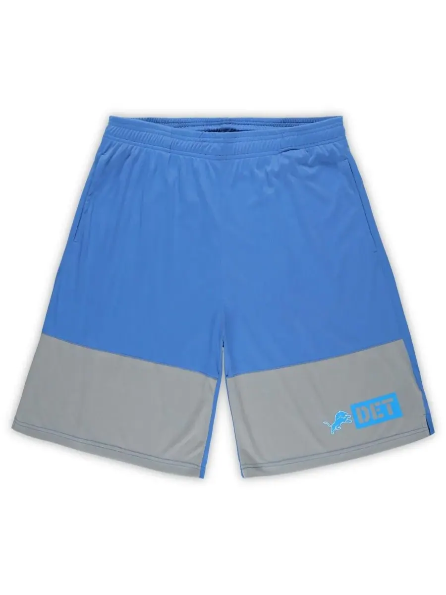 Fanatics Мужские сине-серебристые шорты Detroit Lions, большие и высокие, лучшие из лучших