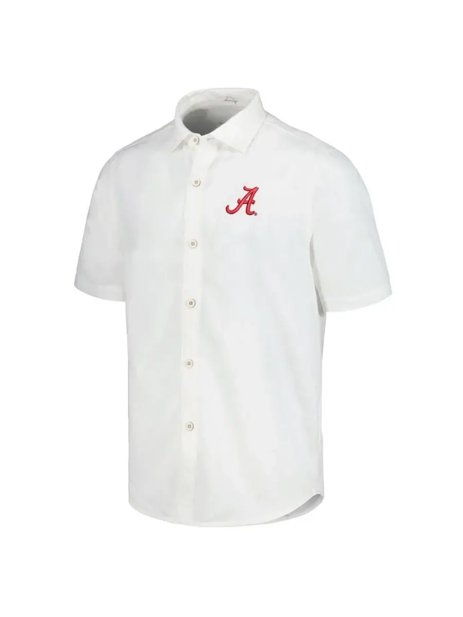 Tommy Bahama Мужская белая рубашка на пуговицах с символикой команды Alabama Crimson Tide из — изображение 3 из 3, белый
