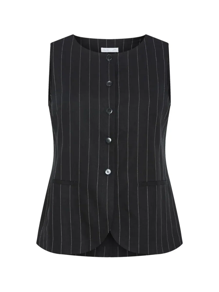 Женский жилет больших размеров в полоску "Келли" CITY CHIC, Blk Pinstripe — изображение 4 из 5